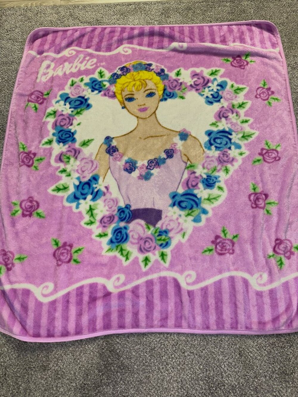Girls Vintage 2000s Pink Ballerina Barbie Fleece Child’s Blanket Plush EXCELLENT